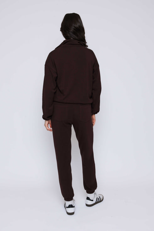 Everly-Luxe Fleece 1/2 Zip Mock neck